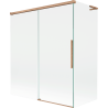 Mexen Rox L 2-wing Sliding Bath Screen 140 + 70 x 150 cm, Transparent, Brushed Copper - 8C9L-140-070-65-00