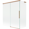 Mexen Rox L bathtub screen 2-panel sliding 140 + 70 x 150 cm, transparent, brushed copper - 8C9L-140-070-65-00