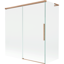 Mexen Rox L 2-wing sliding bath screen 150 + 70 x 150 cm, transparent, brushed copper - 8C9L-150-070-65-00