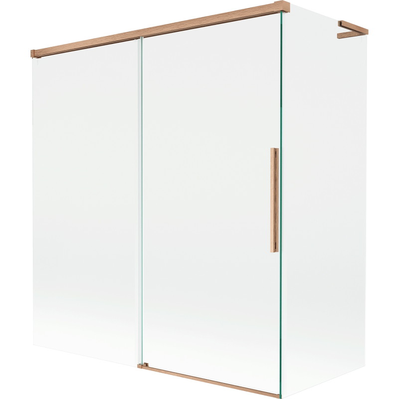 Mexen Rox L 2-panel sliding bathtub screen 150 + 70 x 150 cm, transparent, brushed copper - 8C9L-150-070-65-00