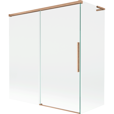 Mexen Rox L 2-panel sliding bathtub screen 150 + 70 x 150 cm, transparent, brushed copper - 8C9L-150-070-65-00