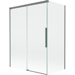 Mexen Rox 2-panel sliding shower screen 120 + 70 x 150 cm, transparent, gun metal - 8C9-120-070-95-00