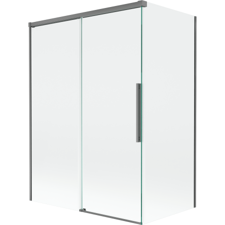 Mexen Rox 2-wing sliding shower screen 120 + 70 x 150 cm, transparent, gun metal - 8C9-120-070-95-00