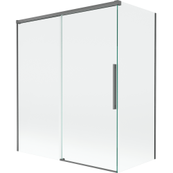 Mexen Rox sliding bath screen 2-wing 140 + 70 x 150 cm, transparent, gun metal - 8C9-140-070-95-00