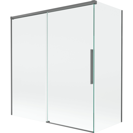 Mexen Rox 2-panel sliding shower screen 150 + 70 x 150 cm, transparent, gun metal - 8C9-150-070-95-00