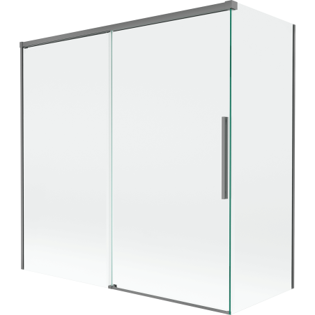 Mexen Rox 2-Panel Sliding Shower Screen 160 + 70 x 150 cm, Transparent, Gun Metal - 8C9-160-070-95-00