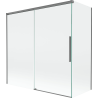 Mexen Rox 2-Panel Sliding Shower Screen 160 + 70 x 150 cm, Transparent, Gun Metal - 8C9-160-070-95-00