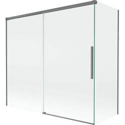 Mexen Rox 2-wing sliding bath screen 170 + 70 x 150 cm, transparent, gun metal - 8C9-170-070-95-00