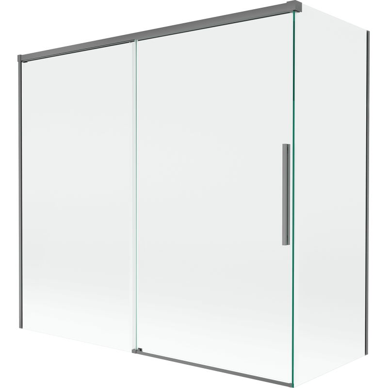 Mexen Rox 2-panel sliding bathtub screen 170 + 70 x 150 cm, transparent, gun metal - 8C9-170-070-95-00