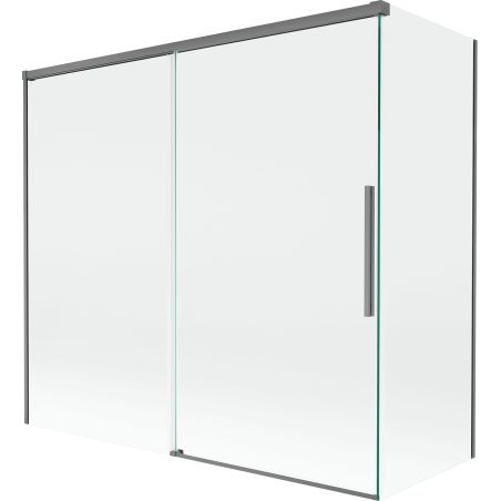 Mexen Rox 2-panel sliding bathtub screen 170 + 70 x 150 cm, transparent, gun metal - 8C9-170-070-95-00