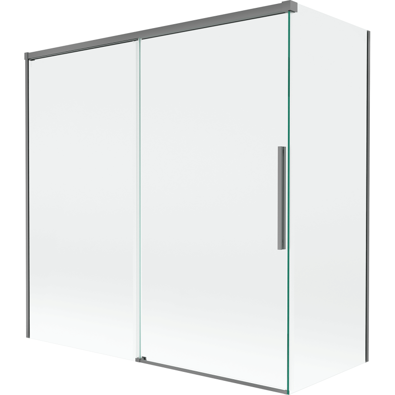 Mexen Rox 2-panel sliding bath screen 160 + 75 x 150 cm, transparent, gun metal - 8C9-160-075-95-00