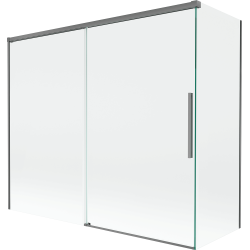 Mexen Rox 2-wing sliding shower screen 180 + 80 x 150 cm, transparent, gun metal - 8C9-180-080-95-00
