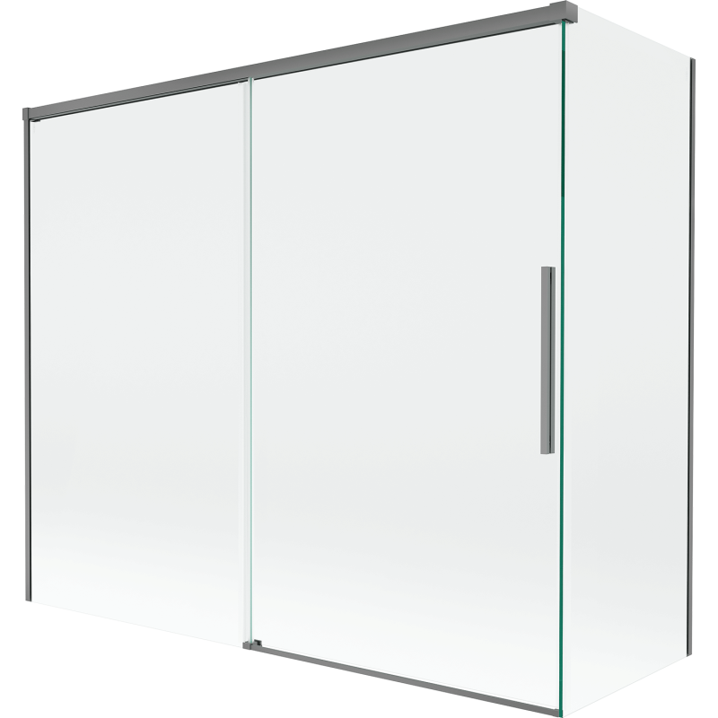 Mexen Rox 2-Panel Sliding Shower Screen 180 + 80 x 150 cm, Transparent, Gun Metal - 8C9-180-080-95-00