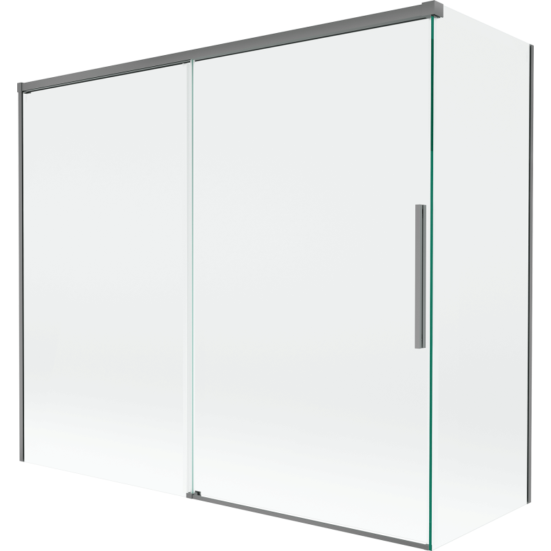Mexen Rox 2-wing sliding shower screen 180 + 80 x 150 cm, transparent, gun metal - 8C9-180-080-95-00