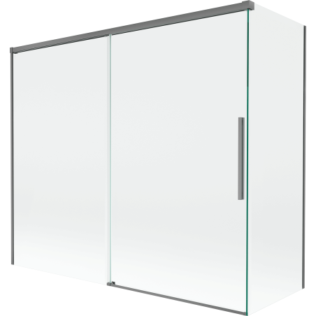 Mexen Rox 2-Panel Sliding Shower Screen 180 + 80 x 150 cm, Transparent, Gun Metal - 8C9-180-080-95-00