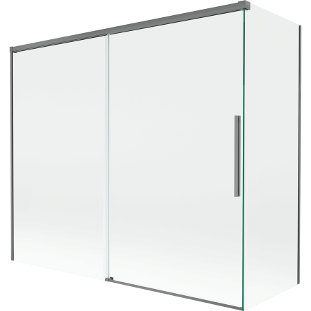Mexen Rox 2-wing sliding shower screen 180 + 80 x 150 cm, transparent, gun metal - 8C9-180-080-95-00