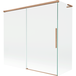 Mexen Rox L 2-panel sliding bathtub screen 170 + 70 x 150 cm, transparent, brushed copper - 8C9L-170-070-65-00