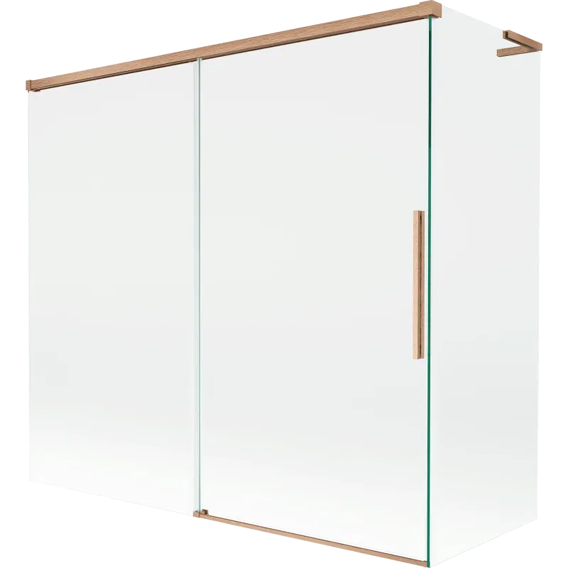 Mexen Rox L 2-panel folding bath screen 170 + 70 x 150 cm, transparent, brushed copper - 8C9L-170-070-65-00