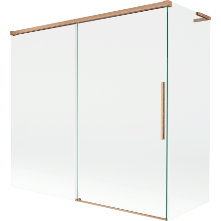 Mexen Rox L Bathtub Screen 2-Wing Sliding 170 + 70 x 150 cm, Transparent, Brushed Copper - 8C9L-170-070-65-00