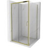 Mexen Apia sliding shower cabin 100 x 100 cm, transparent, gold - 840-100-100-50-00