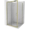 Mexen Apia sliding shower enclosure 100 x 100 cm, transparent, gold - 840-100-100-50-00