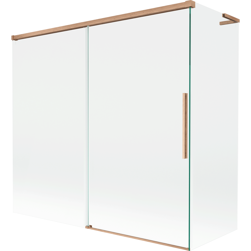 Mexen Rox L bath screen 2-wing sliding 170 + 80 x 150 cm, transparent, brushed copper - 8C9L-170-080-65-00