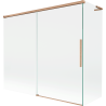 Mexen Rox L Bath Screen 2-Wing Sliding 180 + 80 x 150 cm, Transparent, Brushed Copper - 8C9L-180-080-65-00