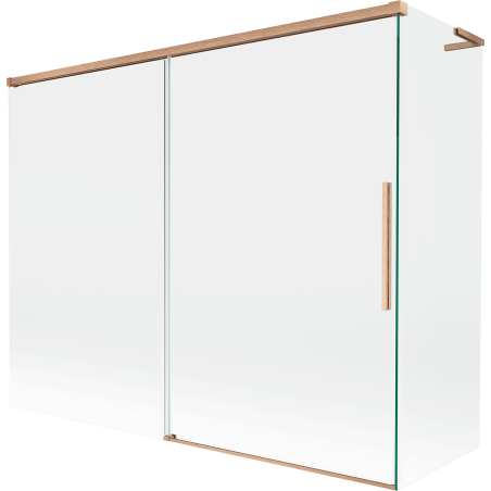 Mexen Rox L shower screen 2-wing sliding 190 + 80 x 150 cm, transparent, brushed copper - 8C9L-190-080-65-00