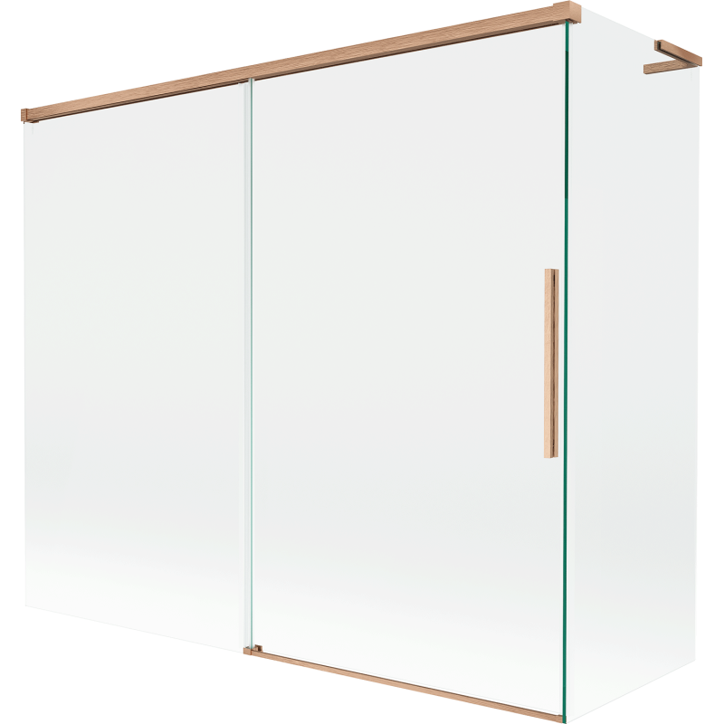 Mexen Rox L shower screen, 2-door sliding, 180 + 90 x 150 cm, transparent, brushed copper - 8C9L-180-090-65-00