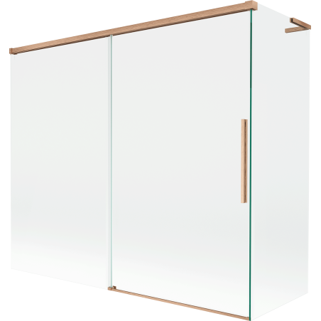 Mexen Rox L shower screen, 2-door sliding, 180 + 90 x 150 cm, transparent, brushed copper - 8C9L-180-090-65-00