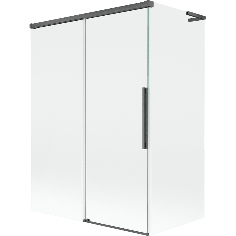 Mexen Rox L Shower Screen 2-Panel Sliding 120 + 70 x 150 cm, Transparent, Brushed Gun Gray - 8C9L-120-070-66-00