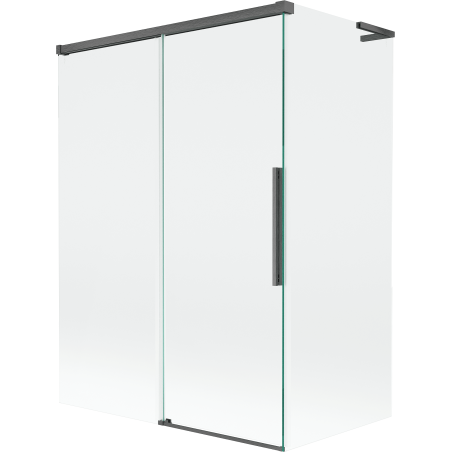 Mexen Rox L Shower Screen 2-Panel Sliding 120 + 70 x 150 cm, Transparent, Brushed Gun Gray - 8C9L-120-070-66-00