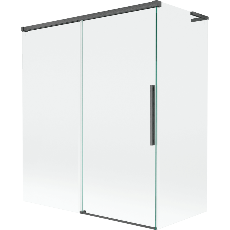 Mexen Rox L Shower Screen 2-Wing Sliding 140 + 70 x 150 cm, Transparent, Gun Gray Brushed - 8C9L-140-070-66-00
