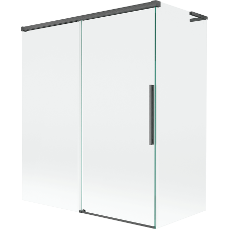 Mexen Rox L bath screen 2-panel sliding 140 + 70 x 150 cm, transparent, brushed gun gray - 8C9L-140-070-66-00