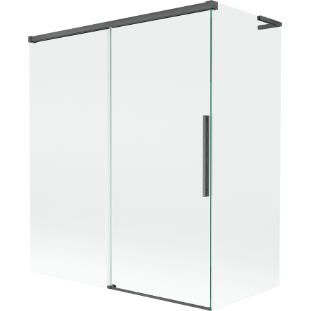Mexen Rox L Shower Screen 2-Wing Sliding 140 + 70 x 150 cm, Transparent, Gun Gray Brushed - 8C9L-140-070-66-00