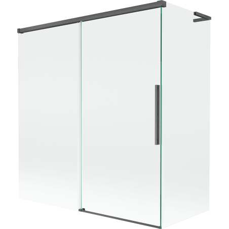 Mexen Rox L Bathtub Screen 2-Panel Sliding 150 + 70 x 150 cm, Transparent, Brushed Gun Gray - 8C9L-150-070-66-00