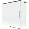 Mexen Rox L Bathtub Screen 2-Panel Sliding 150 + 70 x 150 cm, Transparent, Brushed Gun Gray - 8C9L-150-070-66-00