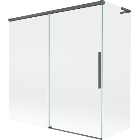 Mexen Rox L 2-panel sliding bathtub screen 160 + 70 x 150 cm, transparent, gun gray brushed - 8C9L-160-070-66-00