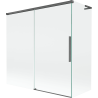 Mexen Rox L Bath Screen 2-Wing Sliding 160 + 70 x 150 cm, Transparent, Brushed Gun Gray - 8C9L-160-070-66-00