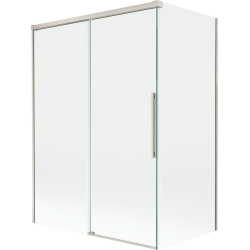 Mexen Rox 2-Panel Sliding Bath Screen 120 + 70 x 150 cm, Transparent, Brushed Nickel - 8C9-120-070-97-00