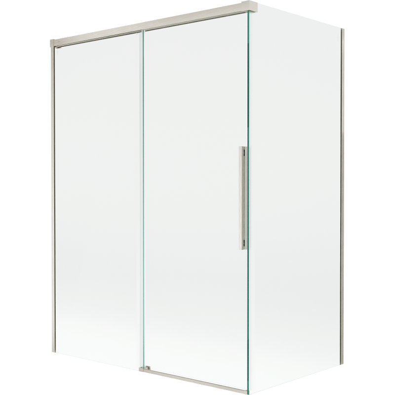 Mexen Rox 2-Panel Sliding Bath Screen 120 + 70 x 150 cm, Transparent, Brushed Nickel - 8C9-120-070-97-00