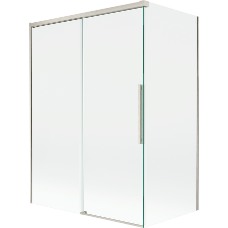 Mexen Rox 2-Panel Sliding Bath Screen 120 + 70 x 150 cm, Transparent, Brushed Nickel - 8C9-120-070-97-00
