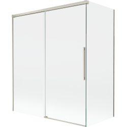 Mexen Rox 2-wing sliding shower screen 140 + 70 x 150 cm, transparent, brushed nickel - 8C9-140-070-97-00