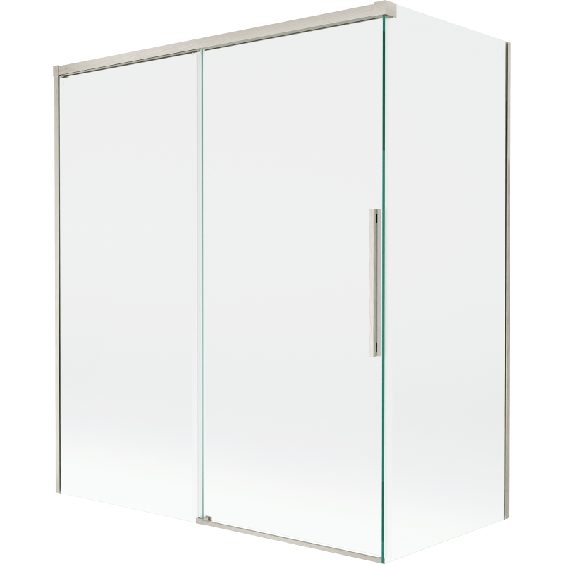 Mexen Rox 2-Panel Sliding Shower Screen 140 + 70 x 150 cm, Transparent, Brushed Nickel - 8C9-140-070-97-00