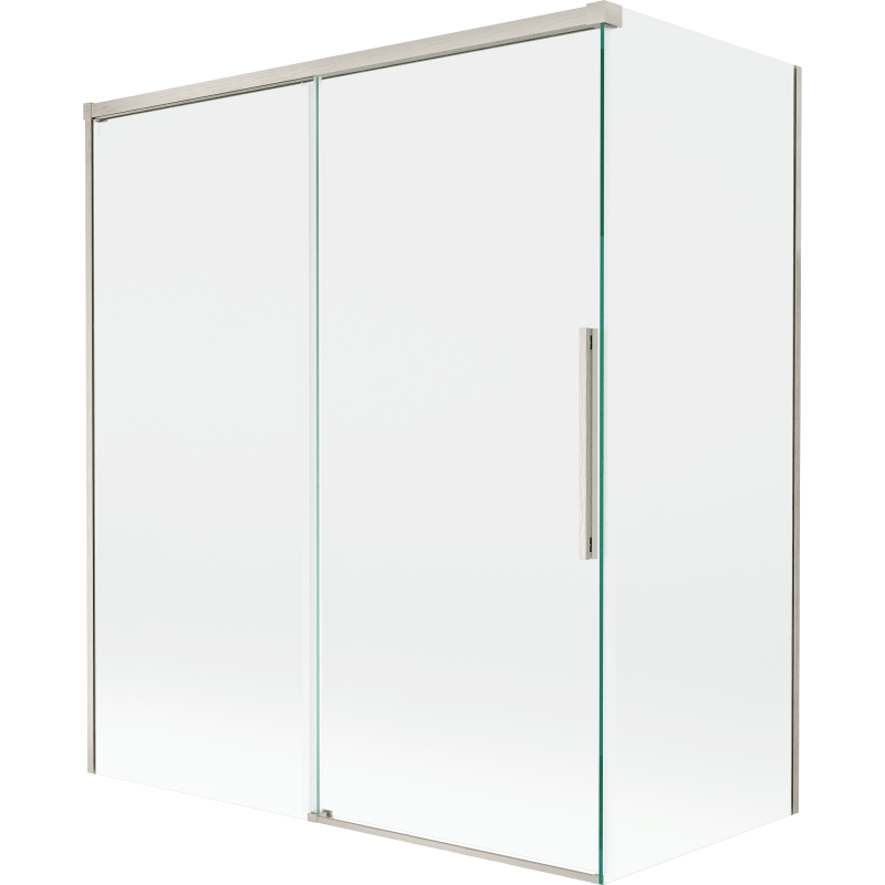 Mexen Rox 2-wing sliding shower screen 140 + 70 x 150 cm, transparent, brushed nickel - 8C9-140-070-97-00