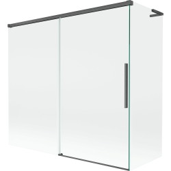 Mexen Rox L 2-wing Sliding Bath Screen 170 + 75 x 150 cm, Transparent, Brushed Gun Grey - 8C9L-170-075-66-00