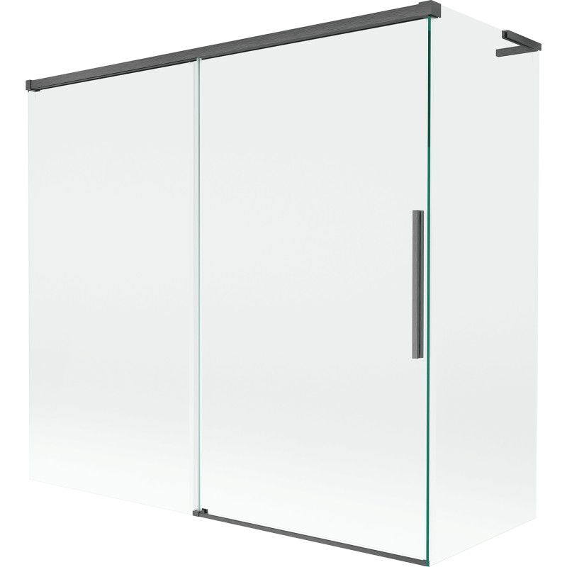 Mexen Rox L 2-panel sliding bathtub screen 170 + 75 x 150 cm, transparent, brushed gun gray - 8C9L-170-075-66-00