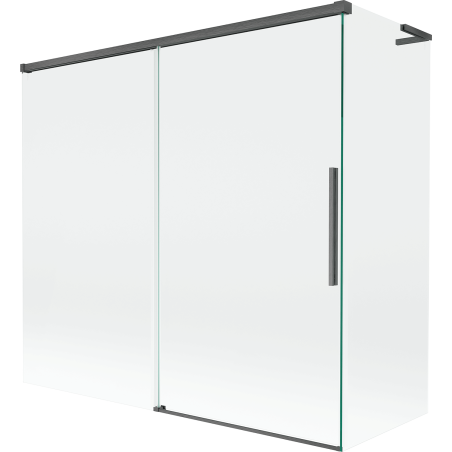 Mexen Rox L 2-panel sliding bathtub screen 170 + 75 x 150 cm, transparent, brushed gun gray - 8C9L-170-075-66-00