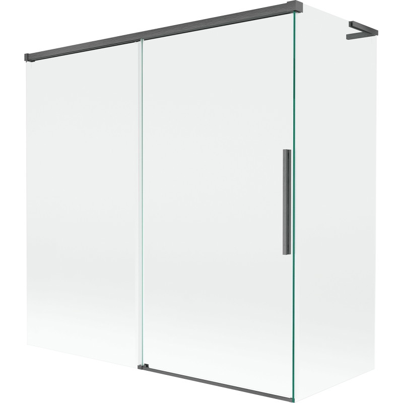 Mexen Rox L 2-panel sliding bath screen 160 + 80 x 150 cm, transparent, gun gray brushed - 8C9L-160-080-66-00