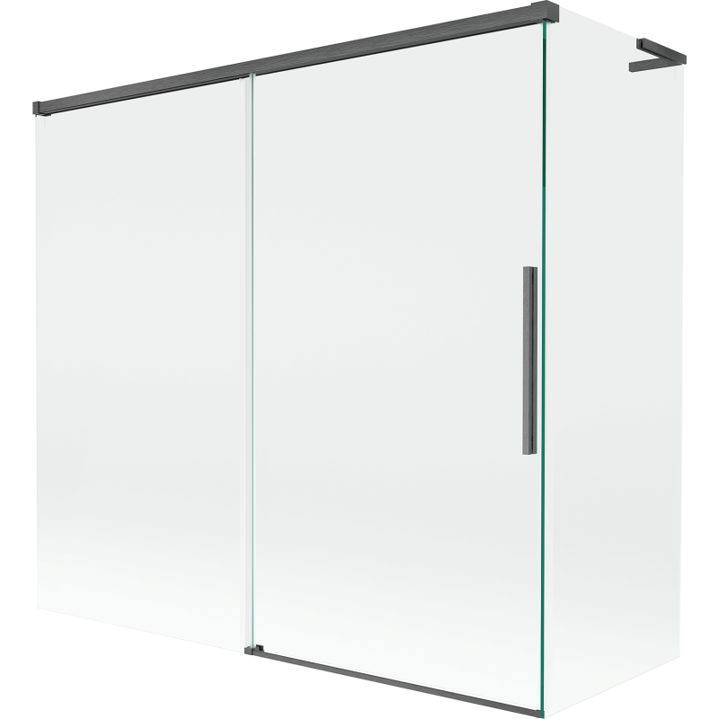 Mexen Rox L 2-panel sliding bath screen 170 + 80 x 150 cm, transparent, brushed gun gray - 8C9L-170-080-66-00